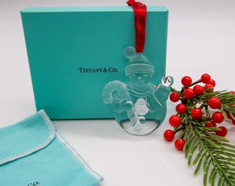 ティファニー　man Ornament TIFFANY & CO. Crystal Christmas Gingerbread man Ornament