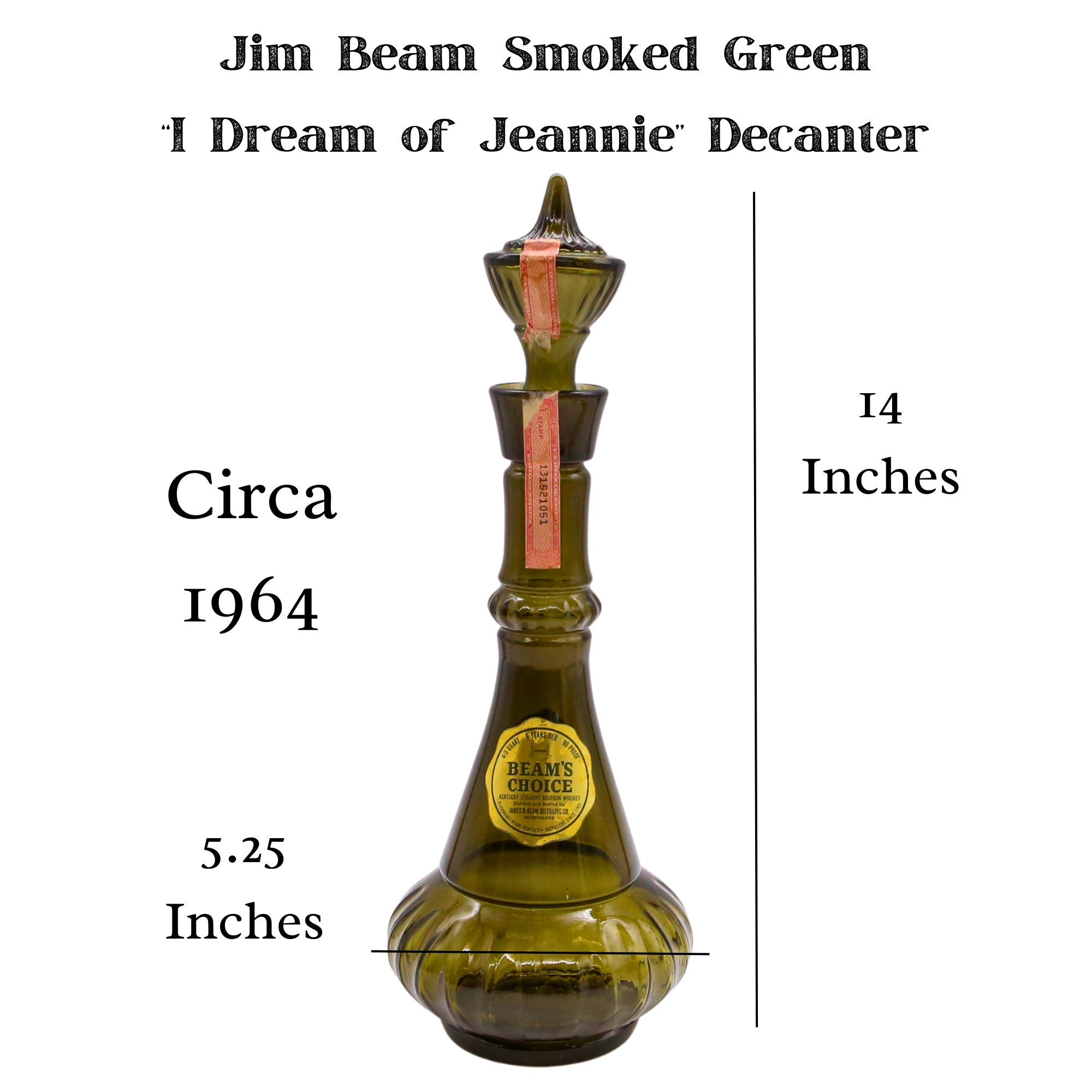 Beautiful Original 1964 I Dream Of Jeannie Jim Beam Smoke Color Genie  Bottle!