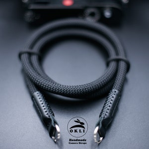 NEW DESIGN All Black Peak Design HandMade Camera Strap Custom High Quality Rope Genuine Leather Neck/Shoulder