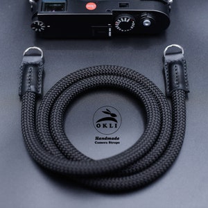CLASSIC All Black Peak Design Camera Strap HandMade High Quality Rope Genuine Leather Neck/Shoulder