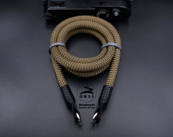 NEW DESIGN Peak Design Khaki Army Brown Rope Camera Strap HandMade Premium Leather Quick Release Tape-type