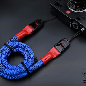 NEW DESIGN Peak Design Blue Red Rope Camera Strap HandMade Premium Leather Quick Release