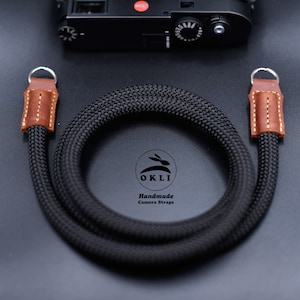 CLASSIC Black & Honey Brown Peak Design Camera Strap HandMade High Quality Rope Genuine Leather Neck/Shoulder Camera Strap