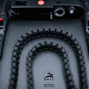 PREMIUM Paracord Braided All Black Peak Design HandMade Leather Camera Strap Quick Release