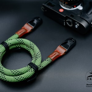 NEW DESIGN Peak Design Green Rope Camera Strap HandMade Premium Leather Quick Release Tape-type