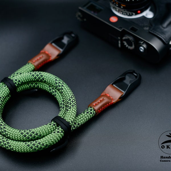 NEW DESIGN Peak Design Green Rope Camera Strap HandMade Premium Leather Quick Release Tape-type