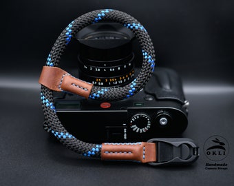 NEW DESIGN Wrist Black & Honey Brown HandMade Sturdy High Quality Rope Camera Strap Peak Design