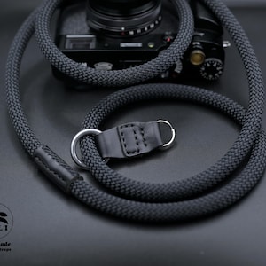 LOOP & SLIDE Crossbody Peak Design Black Rope Camera Strap HandMade Premium Leather Quick Release