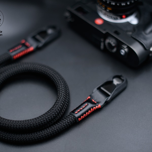 NEW DESIGN Peak Design Black Rope Camera Strap HandMade Premium Leather Quick Release Tape-type