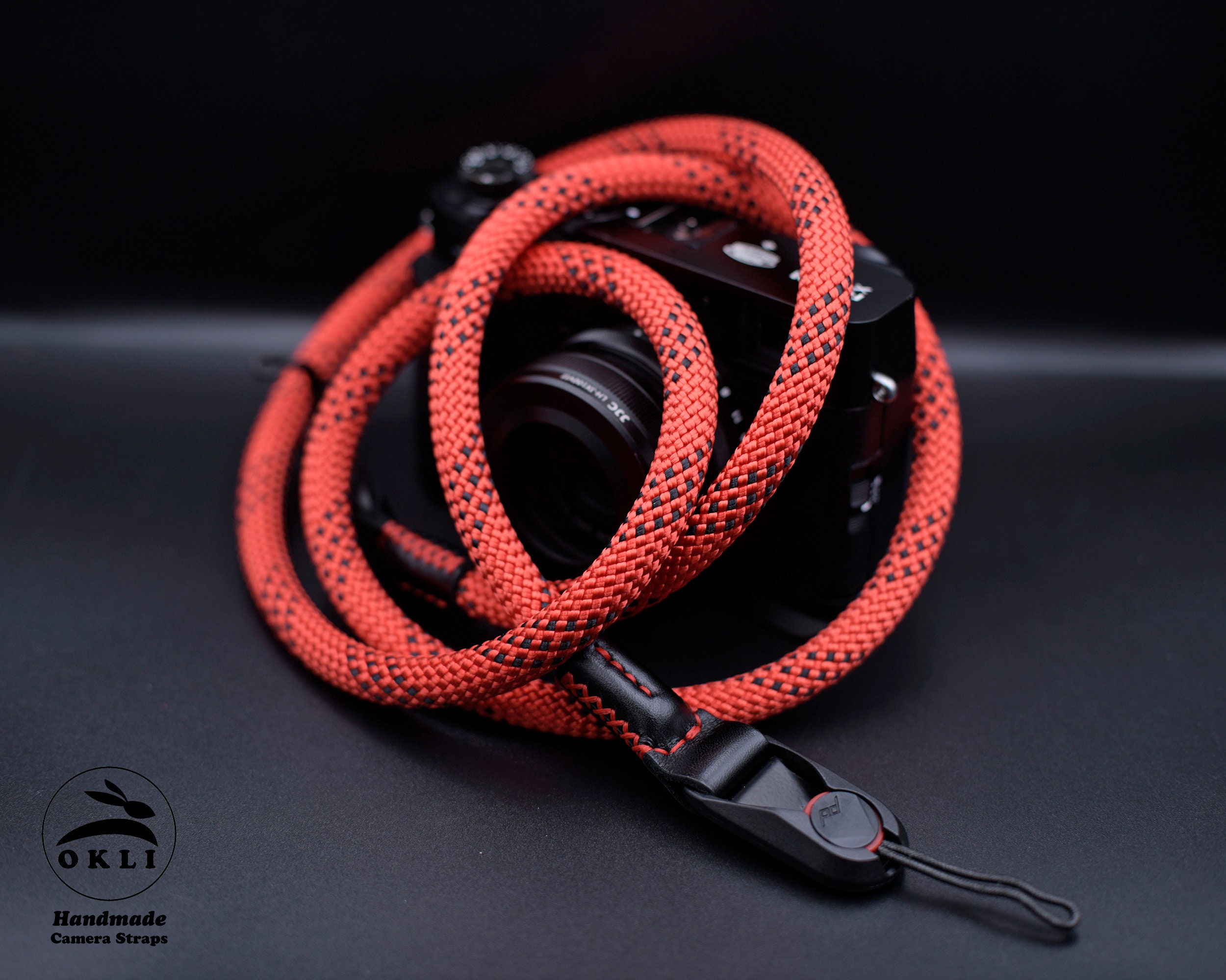 Red Rope Camera Strap NEW DESIGN Peak Design Red Rope Camera Strap Handmade Premium Leather ...