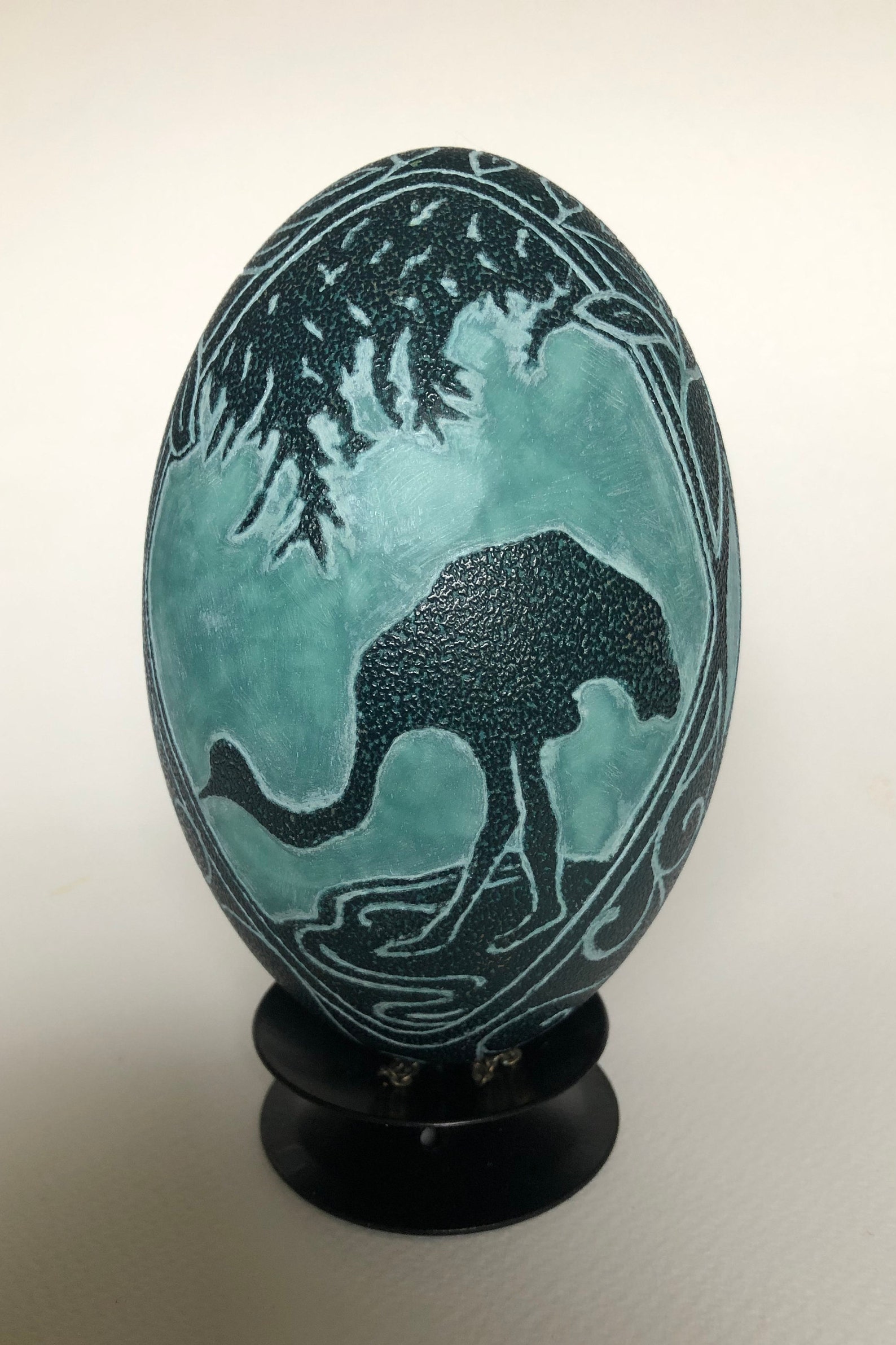 Carved Emu Egg engraved emu design eggshell Etsy