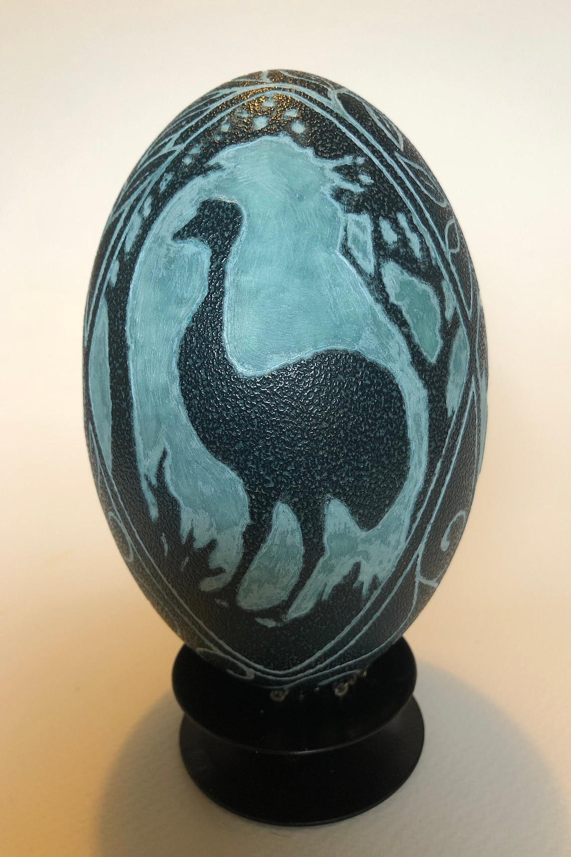 Carved Emu Egg engraved emu design eggshell Etsy