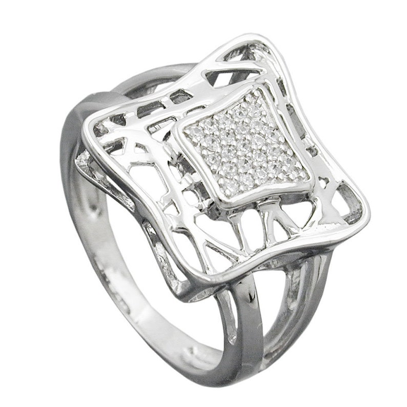 Wedding Ring Minimalist Ring Wife/'s Gift Unisex Ring Zirconia Engagement Ring Friend Gift Ring 9x Zirconia Silver 925 Promise Ring