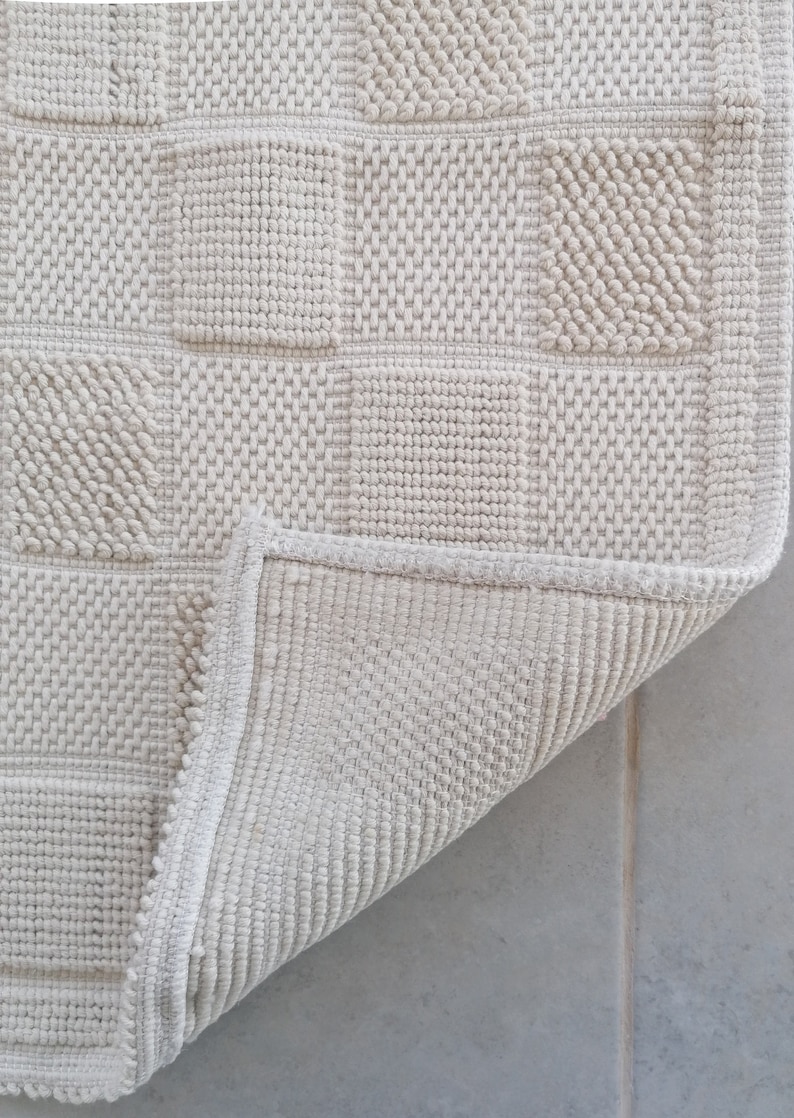 FiHome Woven Cotton Jacquard Bath Mat - Thumbnail 2