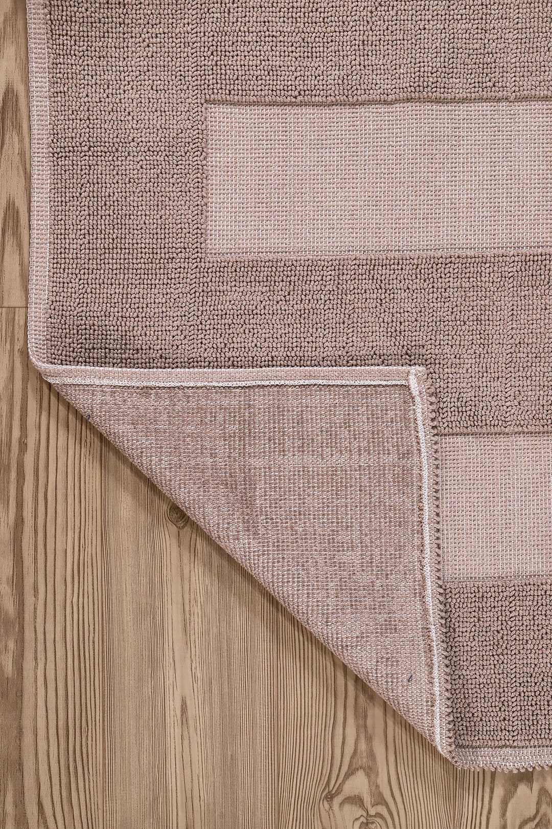 Natural Cotton Mediterranean Bath Mat Anti Slip Recycled Cotton Bath