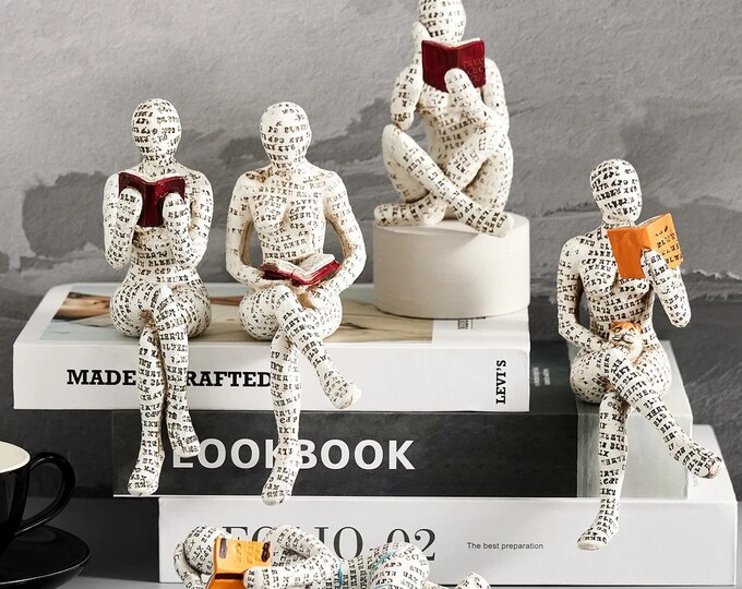 Reading Woman Paper Mache Bookshelf Decor Bookish Gift Etsy