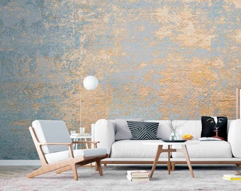 Abstract Wallpaper Watercolor Wall Art Art Wallpaper Mural Paint Pastel Blue and Gold Wall Mural Modern Wallpaper Gray Wallpaper