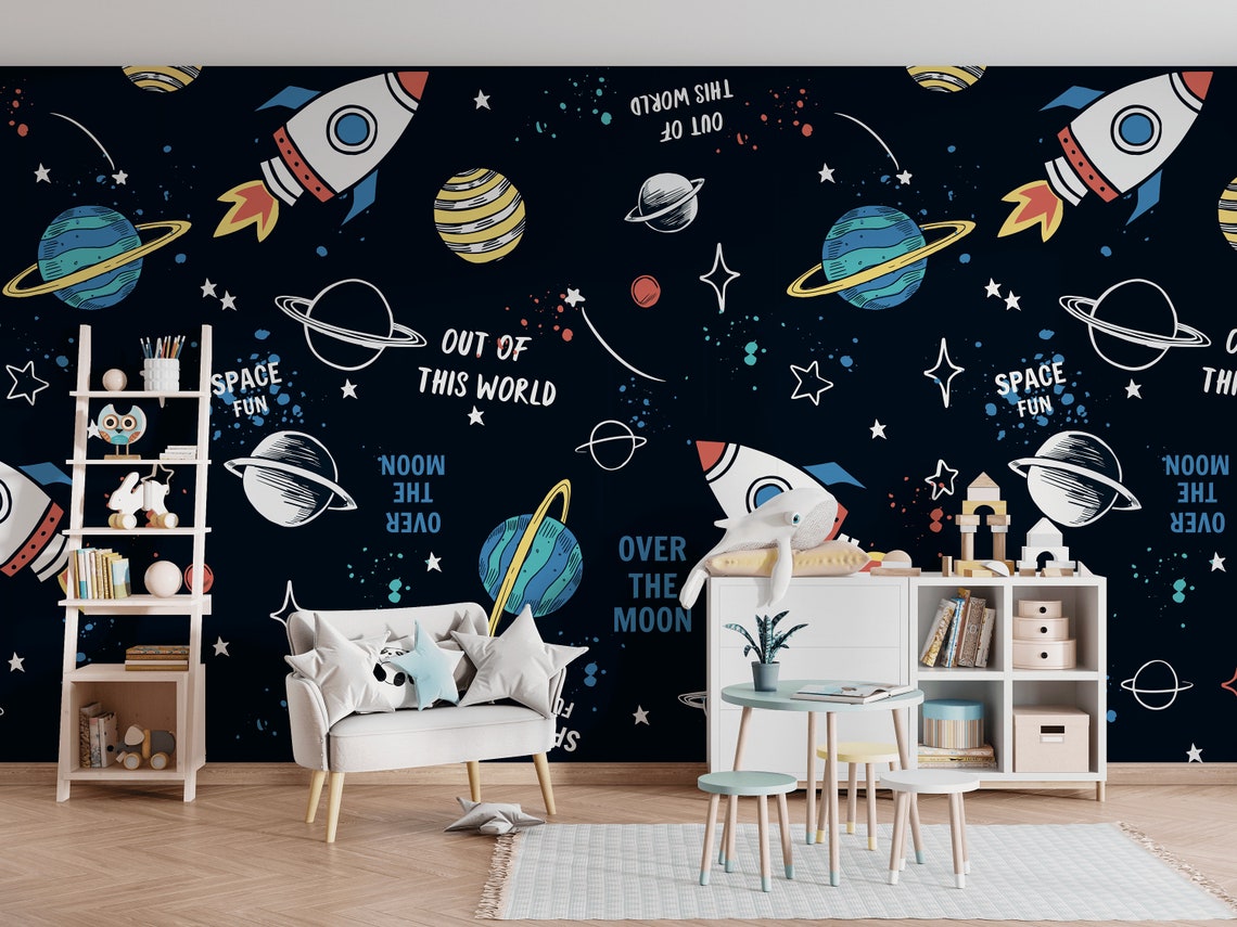 spaced themed galaxy wallpaper for walls