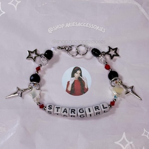 Stargirl Bracelet, Lana Del Rey Inspired Bracelet, Handmade Beaded Bracelet, Y2K Aesthetic, Silver Bracelet, The Weeknd Inspired Bracelet