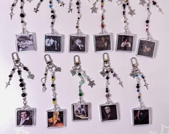 Frankenstein Keychains, Photo Keychain, Victor Frankenstein, The Creature, Jacob Elordi, Oscar Isaac, Handmade Charm Keychain, Silver Chain
