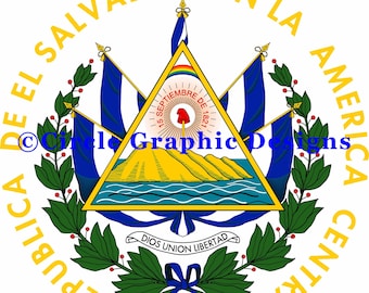 Salvadoraans erfgoed: een verzameling verbluffende digitale afbeeldingen van wapenschild en vlag uit El Salvador | 300ppi | JPG-PNG-SVG