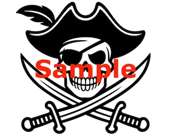 3 piratenemblemen - Tricorn Corsair • Nightwatch Buccaneer • Rope-Ring Raider - Skull & Crossed Blades nautische logo's - digitale download