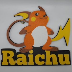 Custom Any Name Raichu 3d printed Name Desk Sign Kids Sign Gift - Stand Included