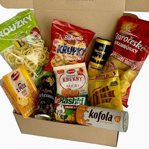 CzechBox Party - perfect Czech mystery food box for every party, european snacks, sticks, chips, nuts and drinks including energy one!