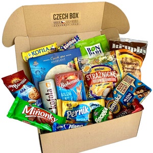 CzechBox Mix - delicious Czech mystery food box, european candy, snacks, wafers, biscuits, chocolate, sticks, chips and coke.