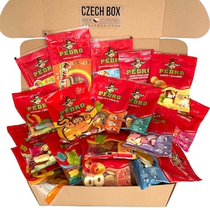 CzechBox PEDRO - delicous box with 17 selected candies, dragees and jellies 1,4 Kilograms (3,03 pounds) of sweets from Czech Republic