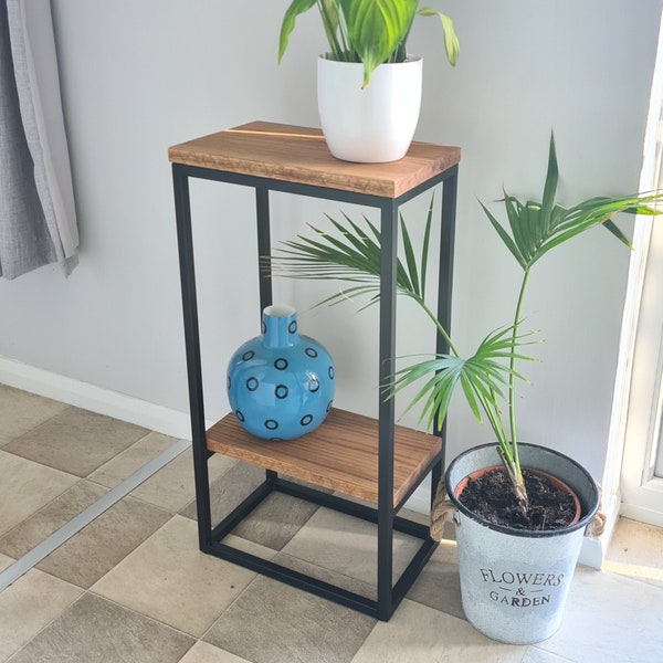 Oak and Steel Side Table | Industrial Home Furniture | Bespoke Hallway Side Board | For New Home Decor Interior Designer | Gifts for Home