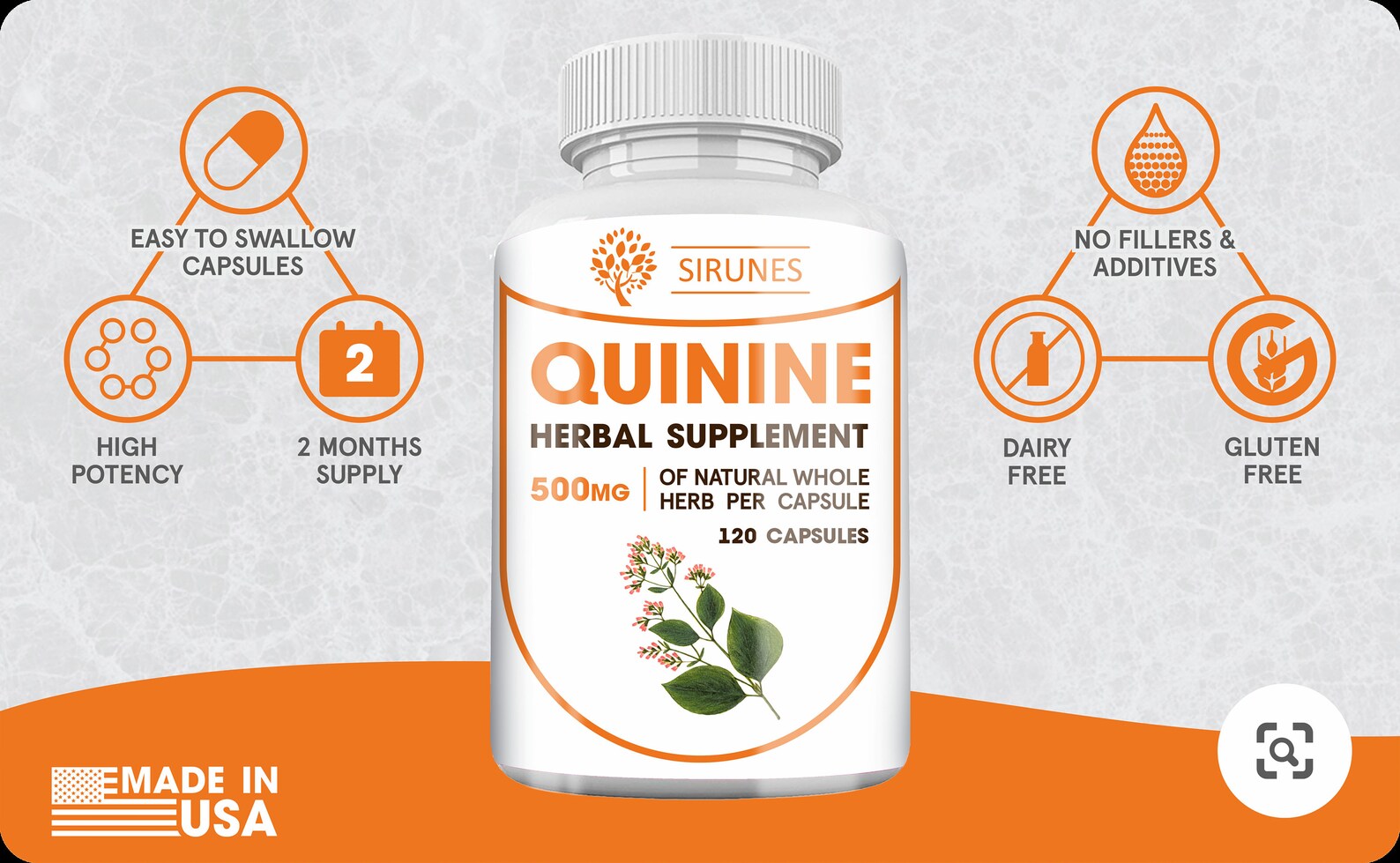 Quinine Capsules 120 Caps Cinchona Officinalis Bark Herbal Etsy