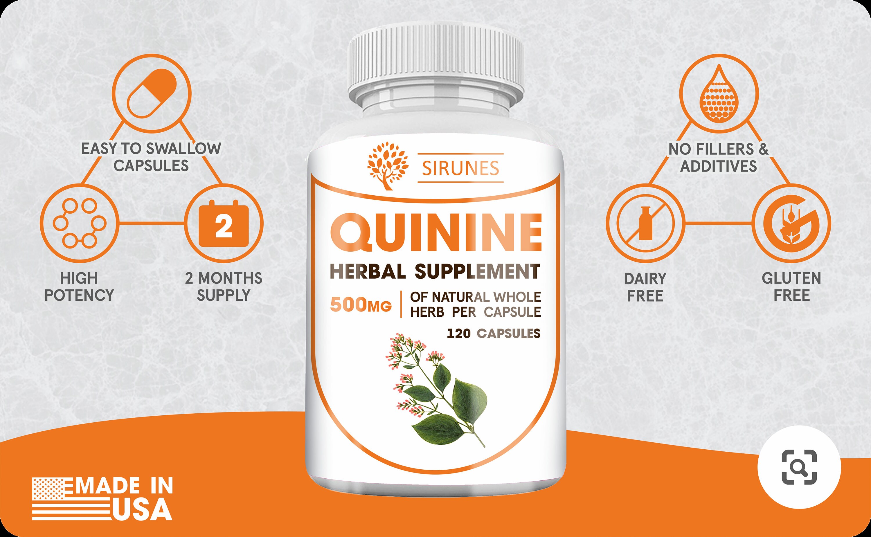 Quinine Capsules 120 Caps Cinchona Officinalis Bark Herbal Etsy