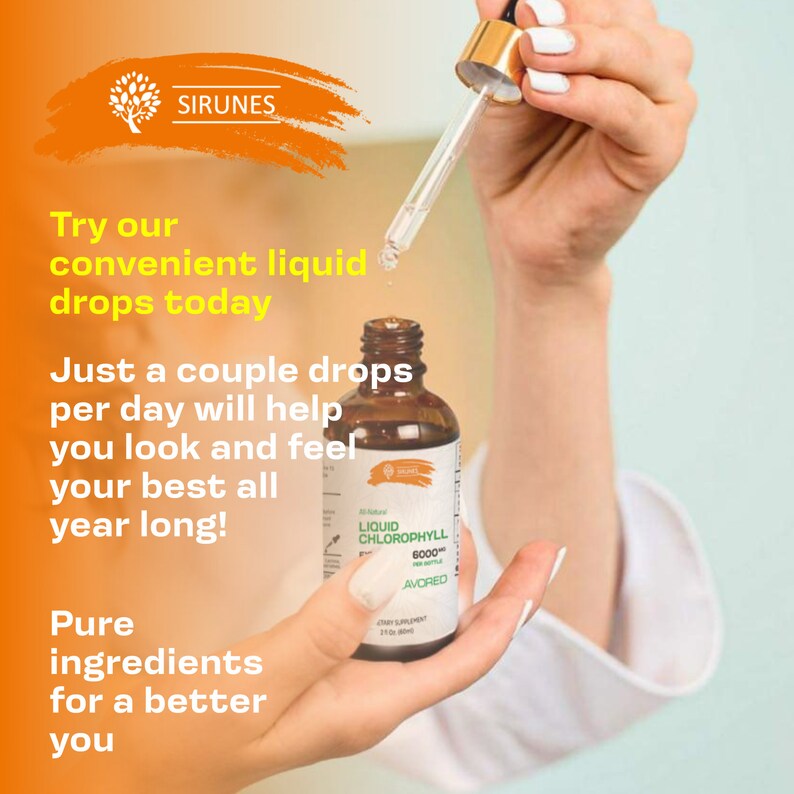 Liquid Chlorophyll Drops Copper Chlorophyllin Extract Cleanse & Support