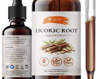 Licorice Root Liquid Extract, Alcohol-Free Vegan Botanical Supplement (4 fl oz)
