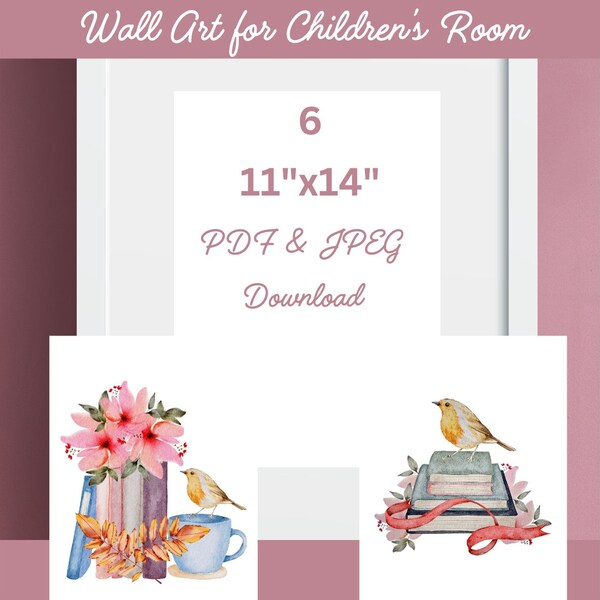 Children's Wall Art PDF/JPEG Instant Download 11"x14"