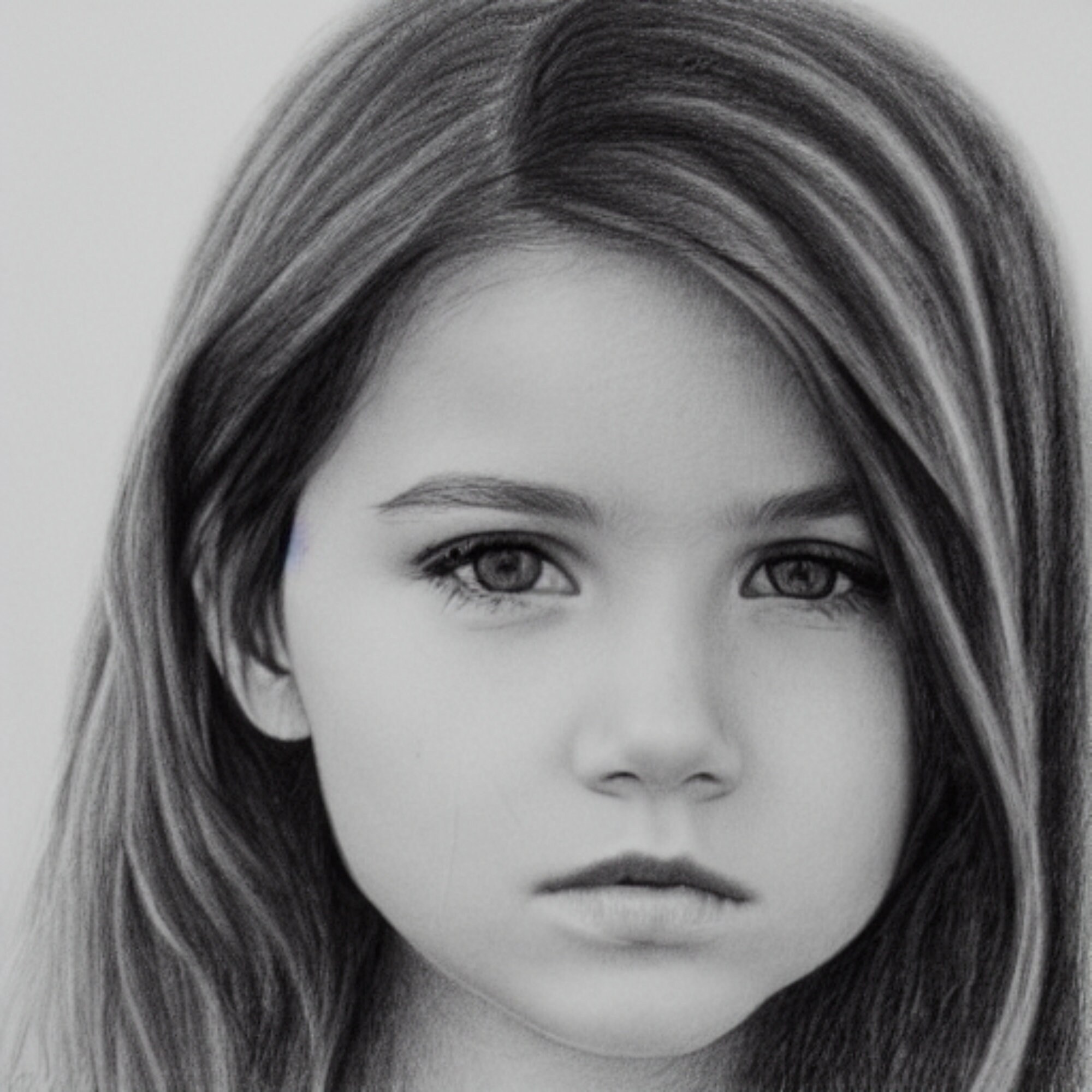 AI Digital Art Pencil Drawing of Adorable Girls perfect to Decorate