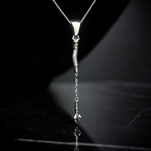 Medieval Fantasy Flail Necklace Sterling Silver