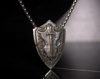 Escudo Defensor Monótono de la Marca de Batalla - Plata de ley