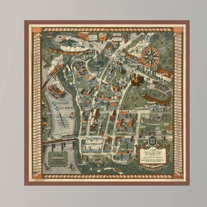 Old Map of University of Minnesota, Vintage Map Poster, Poster Print,Poster Paper,Canvas Print,Wall Decor,Home Decor