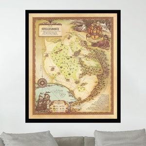 Old Map of Stellenbosch, Vintage Map Poster,Vintage Pictorial Map Poster,Map Art,Poster Print,Canvas Print,Wall Decor,Home Decor