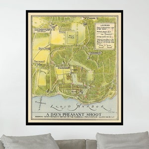 Old Map of Lloyd Harbor, Vintage Pictorial Map, Vintage Map Art, Poster Print, Canvas Print, Gift Idea, Wall Decor, Home Decor