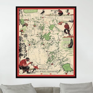 Old Map of Northern Minnesota, Vintage Pictorial Map,Vintage Map Poster,Vintage Poster Print,Canvas Print,Wall Decor,Home Decor