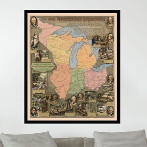 Ancienne carte de Chicago, affiche de carte vintage, affiche de carte picturale vintage, art de la carte, impression d'affiche, impression sur toile, décoration murale, décoration d'intérieur