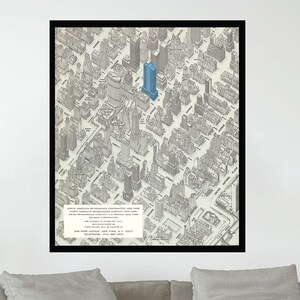Ancienne carte de New York, affiche de carte vintage, affiche de carte picturale vintage, impression d'affiche, impression sur toile, décoration murale, décoration d'intérieur