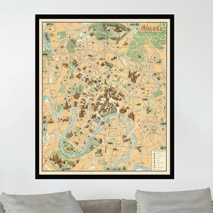 Old Map of Mockba, Russia, Vintage Map Poster,Vintage Pictorial Map Poster,Map Art,Poster Print,Canvas Print,Wall Decor,Home Decor