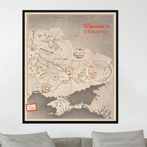 Old Map of Russia,Ukraine, Vintage Pictorial Map,Vintage Map Poster,Vintage Art,Poster Print,Canvas Print,Wall Decor,Home Decor