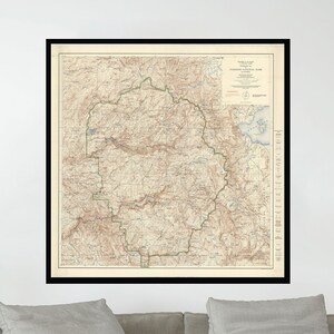 Ancienne carte du parc national de Yosemite, affiche picturale vintage, impression d'affiche vintage, papier affiche, impression sur toile, décoration murale, décoration d'intérieur