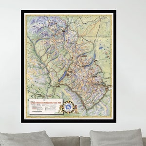 Old Map of Glacier National Park, Vintage Map Poster, Pictorial Map Poster,Poster Print,Map art,Canvas Print,Wall Decor,Home Decor