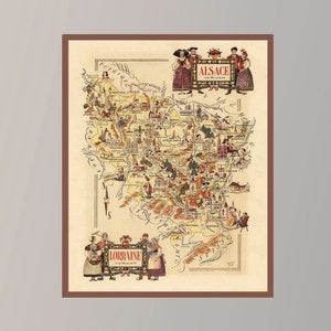 Old Map of Alsace-Lorraine,Map of France,Vintage Map Poster,Vintage Pictorial Map,Poster Print,Canvas Print, Gift Idea,Wall Decor,Home Decor